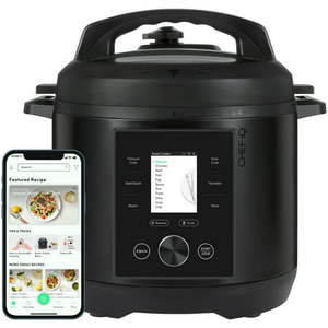 lot 2417 image: CHEF iQ 6qt Multi-Function Smart Pressure Cooker W Built-in Scale & Auto Steam Release - Black