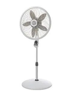 lot 2401 image: Lasko White Pedestal Fan with Remote