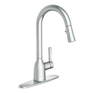 lot 5599 image: Moen 87233 Adler 1.5 GPM Single Hole Pull Down Kitchen Faucet - Chrome