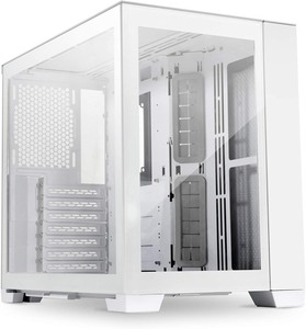 lot 5617 image: Lian Li O11 Dynamic Mini Snow White Aluminum Tempered Glass ATX Computer Case