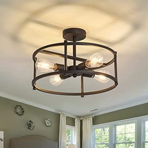 lot 5618 image: 4 Light Ceiling Fixture Black