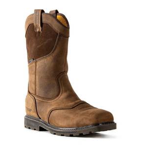 lot 1683 image: DEWALT Mens Stanton Waterproof Wellington Work Boots - Steel Toe - Bison Brown Size 11(M)