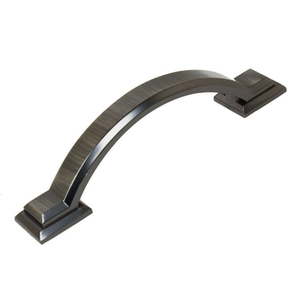 lot 2755 image: GlideRite 3 in. Center Arched Square Pulls Cabinet Hardware Handles Brushed Pewter Pack of 10