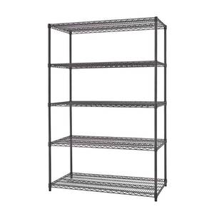 lot 2434 image: TRINITY Black Anthracite 5-Tier Steel Wire Shelving Unit (48 in. W x 72 in. H x 18 in. D)