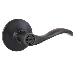 lot 3317 image: Defiant Naples Aged Bronze Keyed Entry Door Lever,