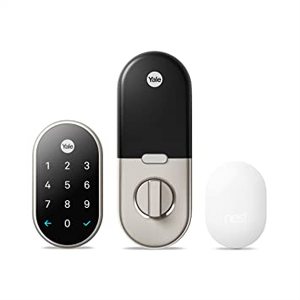 lot 2754 image: Google Nest x Yale Lock - Tamper-Proof Smart Lock for Keyless Entry - Keypad Deadbolt Lock for Front Door - Works with Nest Secure Alarm System - Satin Nickel