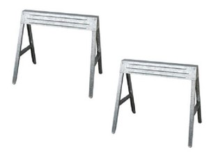 lot 2730 image: Husky Folding Steel Sawhorse (Black)