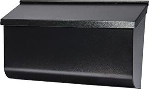 lot 3318 image: Black, Metal Mailbox, 15 x 6, Wall Mount