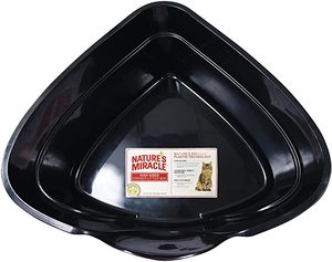 lot 3307 image: Natures Miracle Large Triangular Open Air Cat Litter Box For Corners
