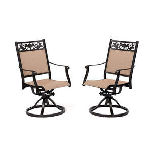 lot 3332 image: Set Of 2 Textilene Swivel Chair - Retail $549.99