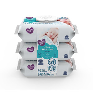 lot 29727 image: Parents Choice Ultra-Sensitive Baby Wipes  (2 Packs)
