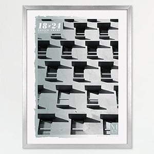 lot 29745 image: MCS Gallery Foundation Poster Frame, Silver  (18 x 24 in)