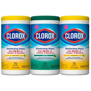 lot 29765 image: Clorox Disinfecting Wipes Value Pack Bleach Free Cleaning Wipes - 75ct Each3pk