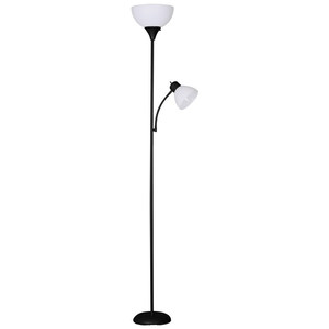 lot 29774 image: Mainstays Torchiere Floor Lamp and Reading Light, Black