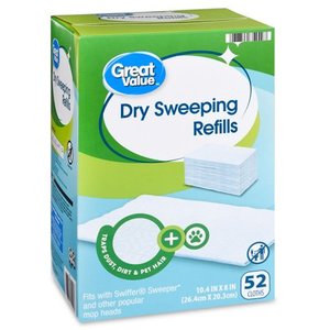 lot 29797 image: Great Value Dry Sweeping Refills  (52ct)  (3 Pack)