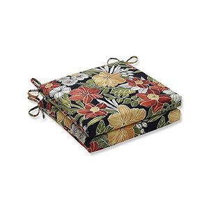 lot 30122 image: Pillow Perfect OutdoorIndoor Clemens Noir Square Corner Seat Cushions, 2 Count, Black   (Pack of 1)