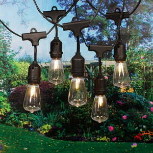 lot 30159 image: Better Homes & Gardens 15-Count Shatterproof Edison Bulb Outdoor String Lights  (Set of 2)
