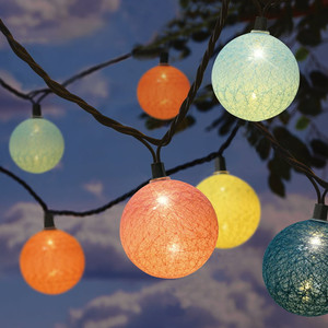 lot 30160 image: Mainstays 10-Count Multicolor Ball Outdoor String Lights  (Set of 2)