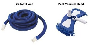 lot 30161 image: Mainstays 2pc Pool Cleaning Kit Include 25FT Hose and Vacuum Head