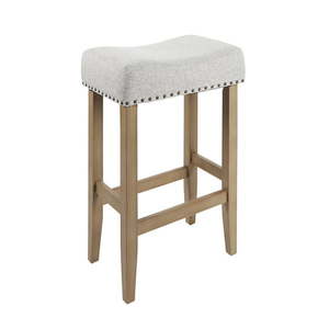 lot 30172 image: Better Homes & Gardens Light Grey Upholstered 29 inch Barstool