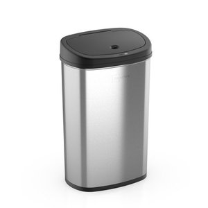 lot 30186 image: Mainstays, 13.2 Gal50 L Motion Sensor Trash Can, Stainless Steel