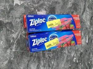 lot 30208 image: Ziploc Bags Storage Gallon Size 19-count Each Box Sealed Boxes  (5 Boxes)