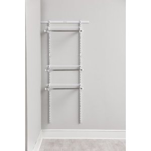 lot 30225 image: Rubbermaid 2-4ft Steel Expandable Closet Kit Organization Storage Solution, White