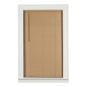 lot 30226 image: Mainstays 1 Cordless Vinyl Room Darkening Blinds, Khaki  (35 x 48)