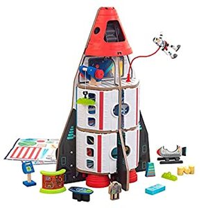 lot 30241 image: KidKraft Adventure Bound Space Shuttle Wooden Play Set with 10 Play Pieces, Astronaut, Robot and Space Rover, Gift for Ages 3 and up (B085898579)