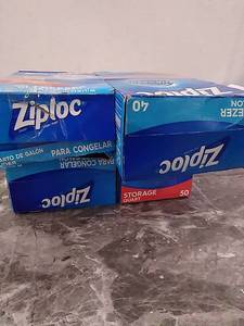 lot 30250 image: Ziploc Brand Storage Bag Bundle (4pcs)  (See photos)  (SOLD AS IS)