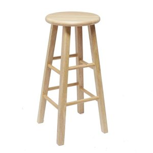 lot 30718 image: Mainstays Fully Assembled 29 Natural Wood Bar Stool