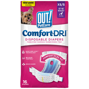 lot 30731 image: OUT PetCare Disposable Female Dog Diapers Absorbent Leak Proof Fit XSSmall   (16Ct)