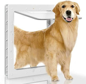 lot 30741 image: Dog Door. Plastic Pet Door by Petmaker for Door, Screen & Wall, White