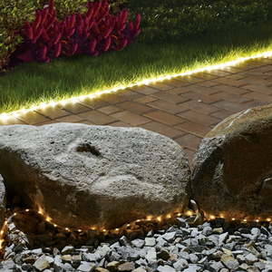 lot 30764 image: Mainstays 24 Foot Flexible Clear Rope Solar Warm White LED PVC Rope Light