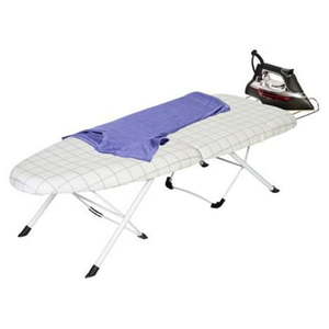 lot 30774 image: Better Homes & Gardens Folding Tabletop Ironing Board Checked Cover