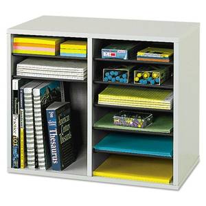 lot 31095 image: Fiberboard Literature Sorter 12 Sections, Gray  (19 58 X 11 78 X 16 18)
