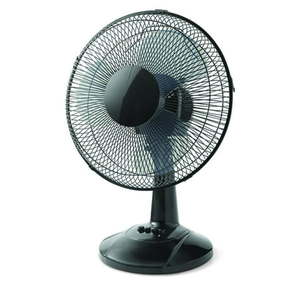 lot 31120 image: Mainstays 12 3-Speed Oscillating Table Fan FT30-8MBB, Black