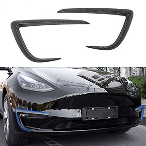 lot 31634 image: Powoq Fit Tesla Model Y Fog Light Trim Front Fog Light Cover Eyebrow Cover Trim Frame Exterior Decoration for 2020 2021 2022 Tesla Model Y Accessories (Matte Carbon Fiber)