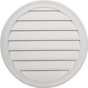 lot 31655 image: Ekena Millwork GVRO24D Round Louver, Non-Functional Urethane Gable Vents, 24W x 24H x 1P, Primed