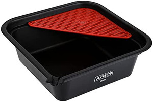 lot 31694 image: ARES 55023 � 10-Liter Square Drain Pan with Mesh Shelf � Durable, Lightweight, User-Friendly Design
