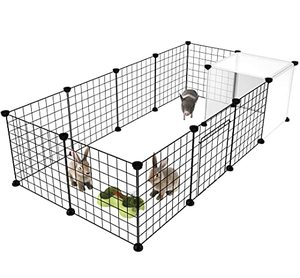 lot 31716 image: HOMIDEC Pet Playpen, Small Animals Cage DIY Wire Fence with Door for IndoorOutdoor Use, Portable Yard Fence for Small Animal, Puppies, Kitties, Bunny, Turtle  (55 x 28 x 14)
