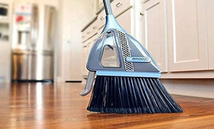 lot 54336 image: VaBroom 2-in-1 Sweeper with Built-in Vacuum  (Tested--it sucks top handle doesnt twist on)  (SOLD AS IS)