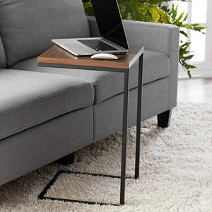 lot 54339 image: Mainstays C-Shape Metal End Table, Canyon Walnut Finish