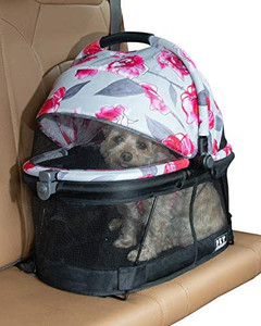 lot 54341 image: Pet Gear VIEW 360 Dog Cat Pet Carrier Car Seat in One Floral