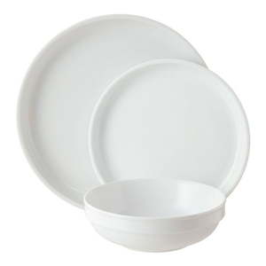 lot 54357 image: Better Homes & Gardens Stacked Seger White Dinnerware Set  (12-Pieces)