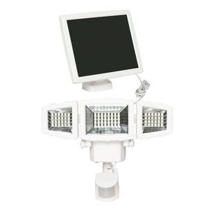 lot 54361 image: Westinghouse 2000 Lumen Integrated LED Triple Head Solar Security Light (White Finish) 55-Watts Equivalent