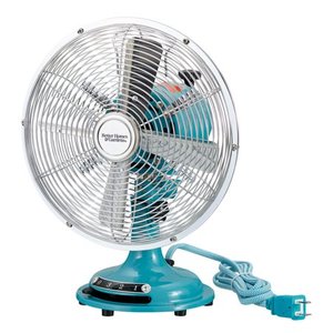 lot 54373 image: Better Homes & Gardens Retro Table Fan, Aqua Haze  (8-Inches)