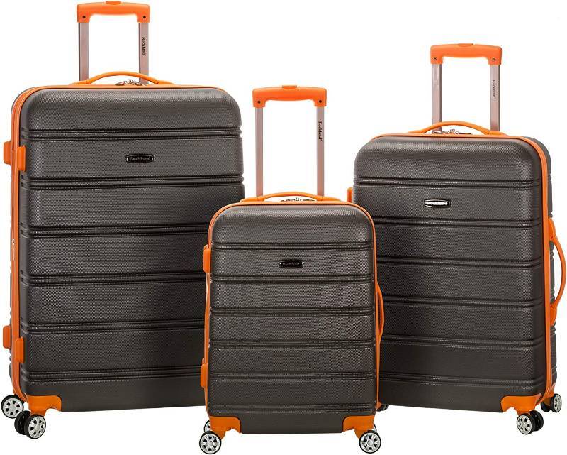 lot 29197 image: 3-Piece Set, Rockland Melbourne Hardside Expandable Spinner Wheel Luggage, Charcoal, 3-Piece Set (202428)