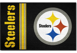 lot 43285 image: FANMATS 8233 Pittsburgh Steelers Starter Mat Accent Rug - 19in. x 30in.  Sports Fan Home Decor Rug and Tailgating Mat Uniform Design