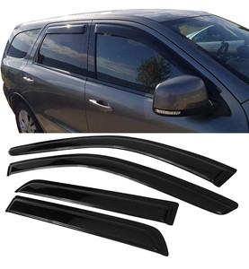lot 43290 image: Window Visor Compatible With 2011-2022 Dodge Durango, Acrylic Smoke Tinted 4PCS Sun Rain Shade Guard Wind Vent Air Deflector by IKON MOTORSPORTS, 2012 2013 2014 2015 2016 2017